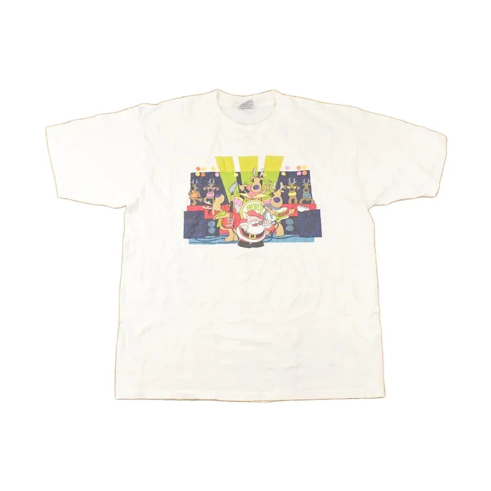 Vintage 1990s Santa Claus World Tour Souvenir Christmas T-Shirt Men's XL from propervintagecanada