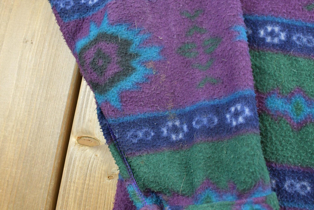 Vintage 1990s Santana Aztec Fleece Button Up Shirt Men's L from propervintagecanada