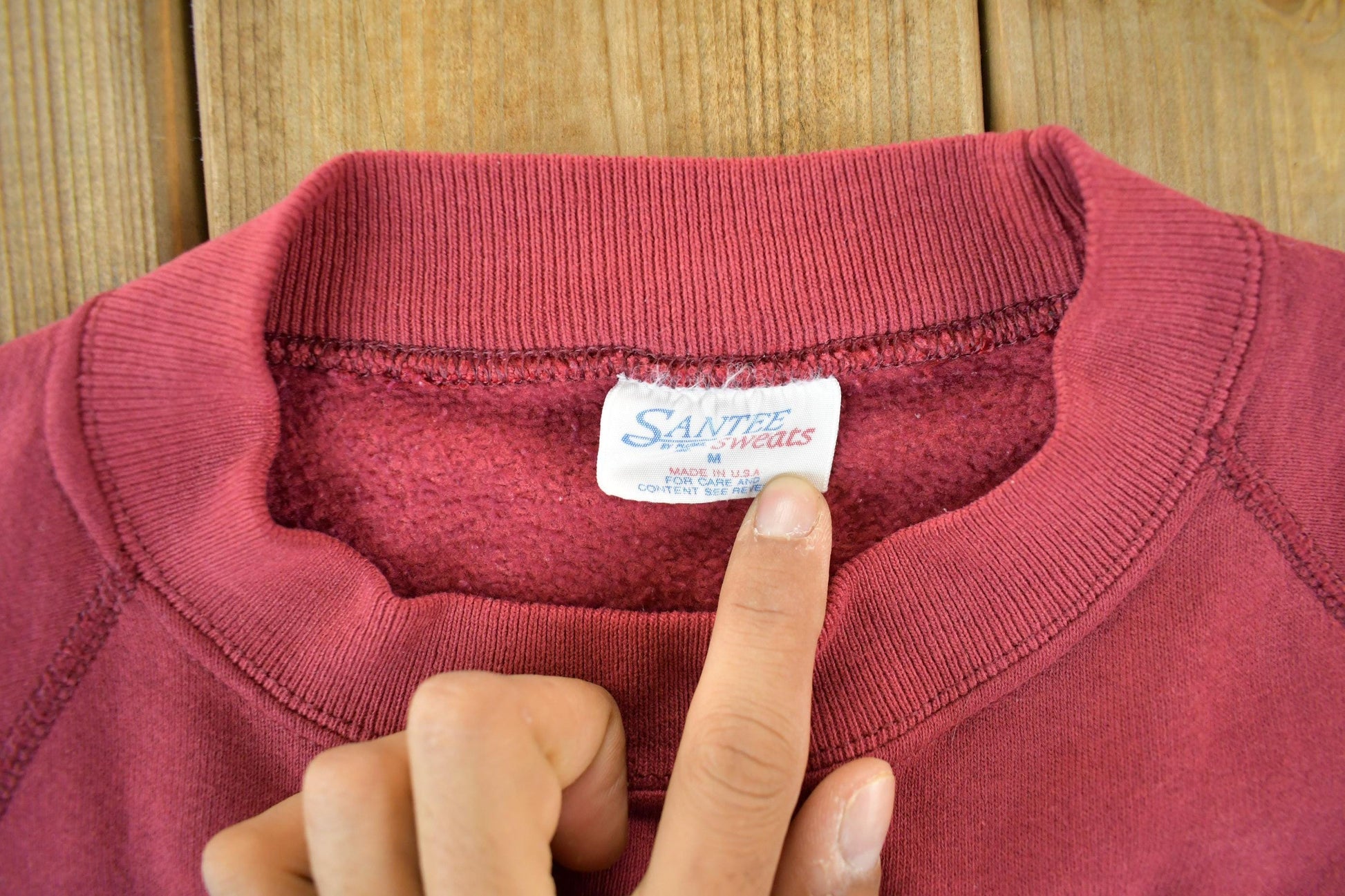 Vintage 1990s Santee Sweats Blank Crewneck Sweatshirt Men's Small from propervintagecanada