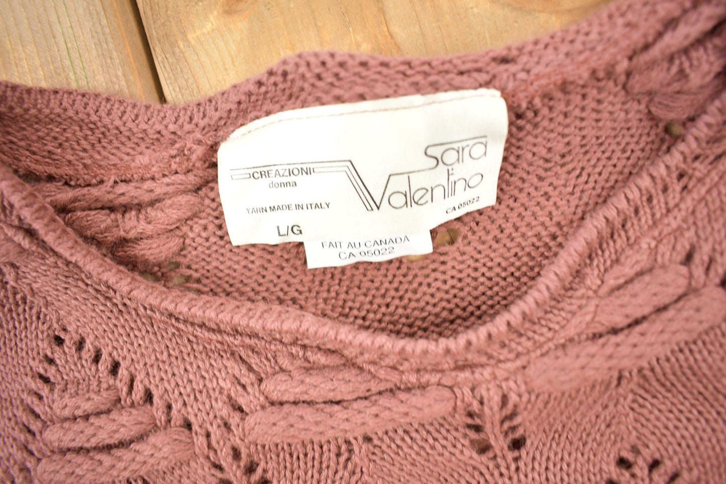 Vintage 1990s Sara Valentina Yarn Knit Sweater Men's Large from propervintagecanada