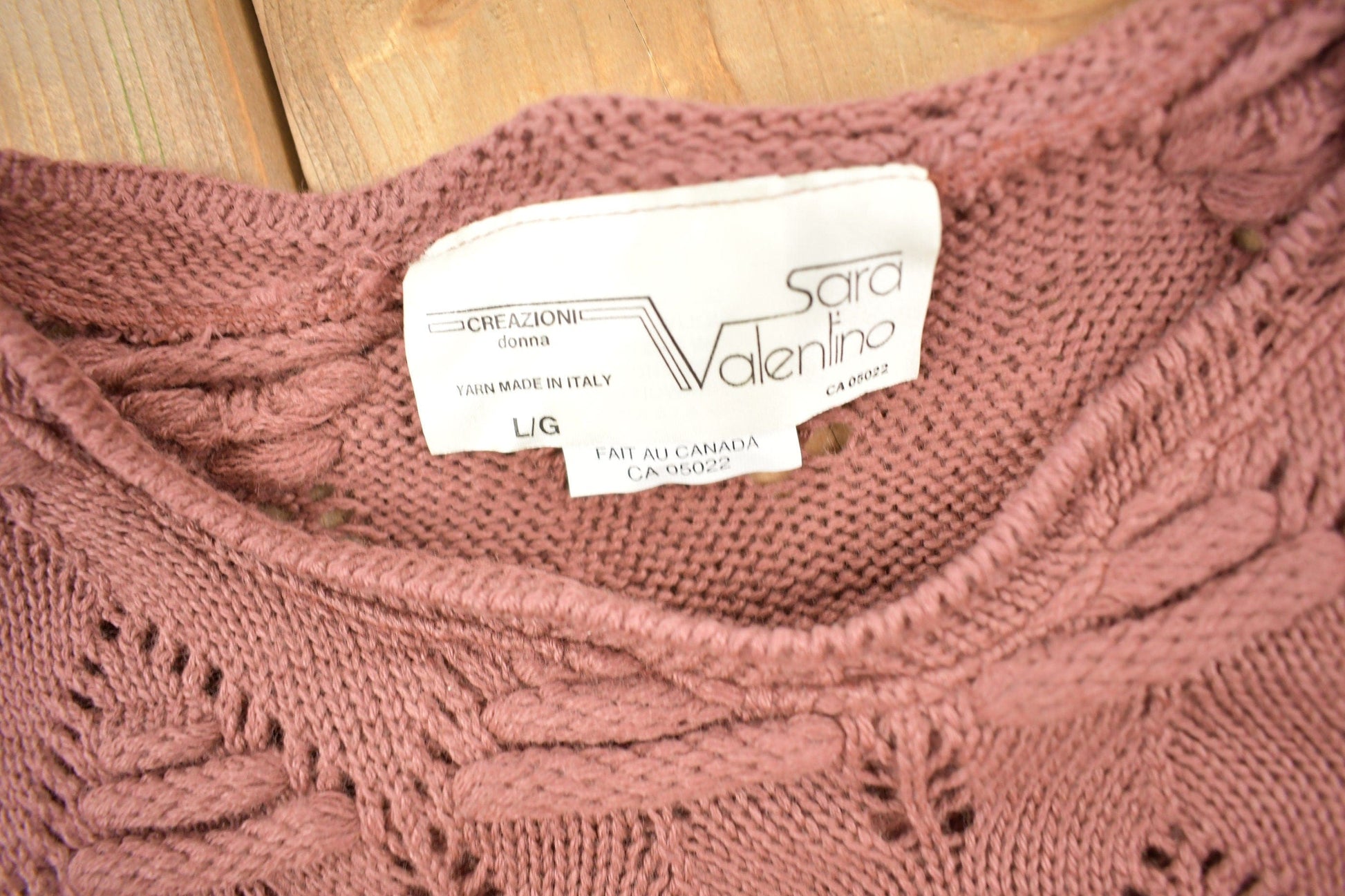 Vintage 1990s Sara Valentina Yarn Knit Sweater Men's Large from propervintagecanada