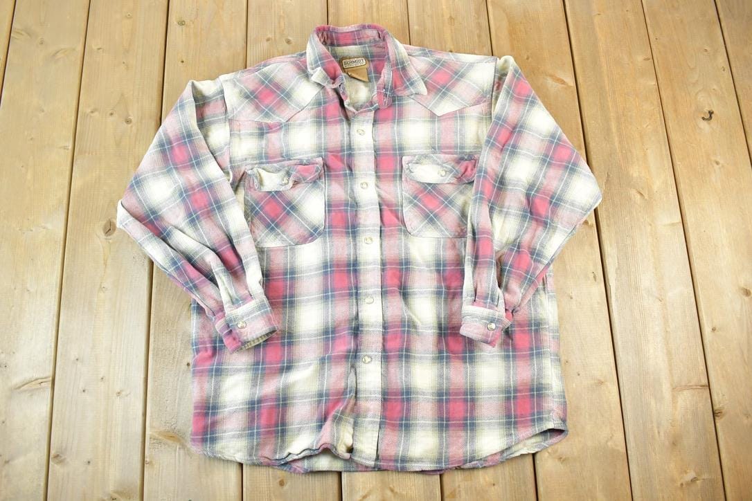 Vintage 1990s Schmidt Button Up Western Style Shirt Men's Large from propervintagecanada