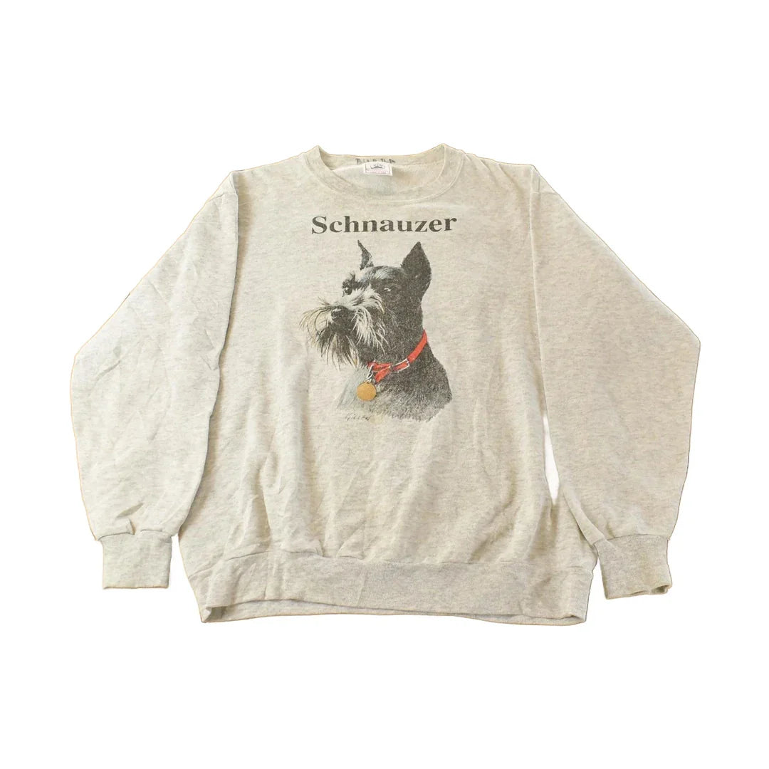 Vintage 1990s Schnauzer Cute Crewneck Sweatshirt Men's Large from propervintagecanada