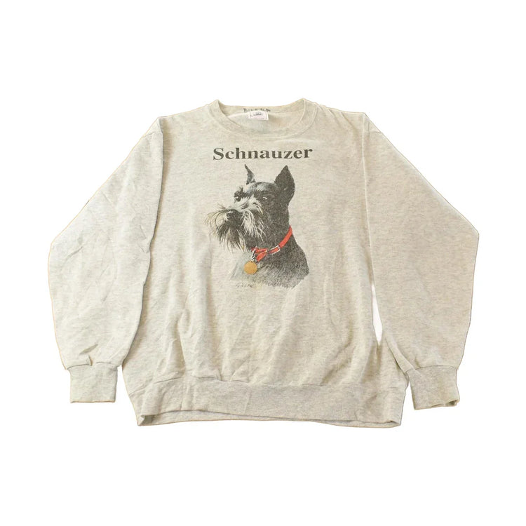Vintage 1990s Schnauzer Cute Crewneck Sweatshirt Men's Large from propervintagecanada
