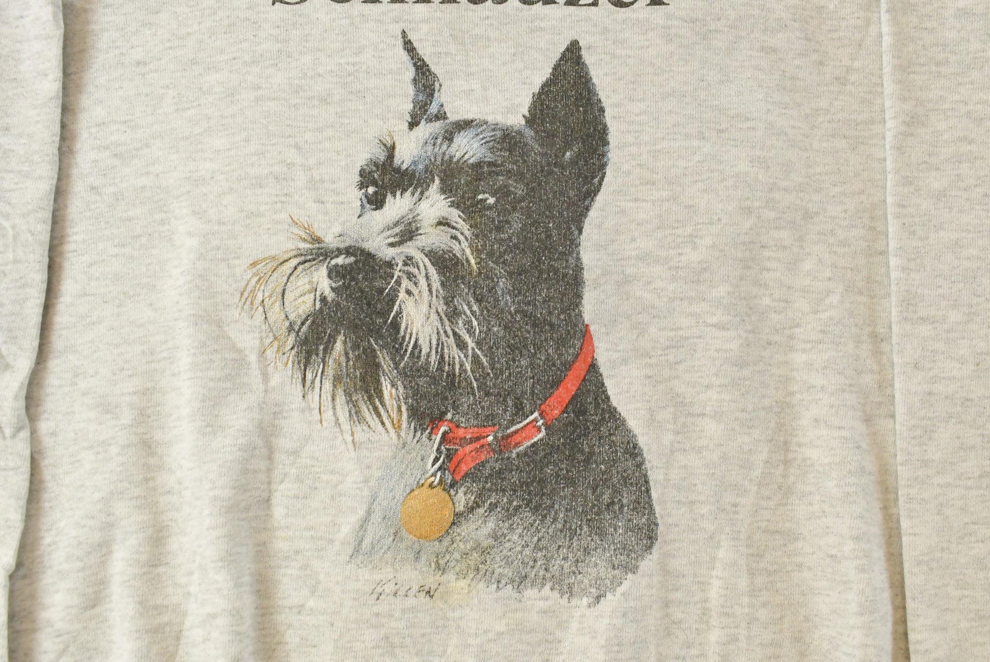 Vintage 1990s Schnauzer Cute Crewneck Sweatshirt Men's Large from propervintagecanada