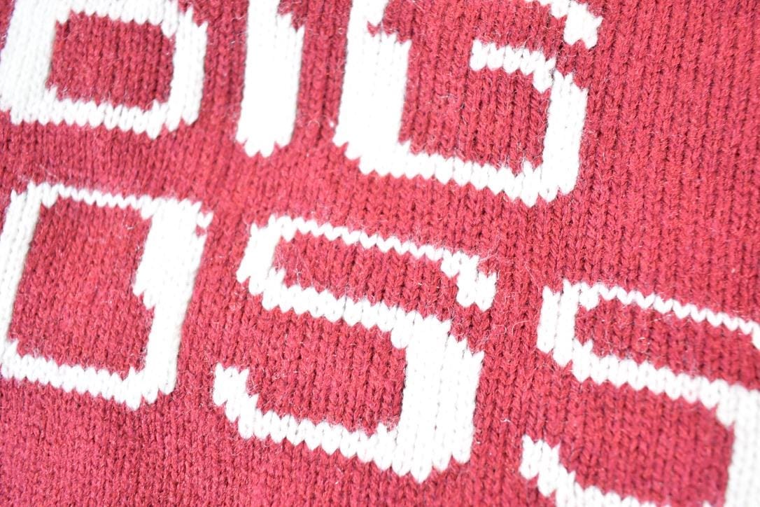 Vintage 1990s SCI Big Boss Knit Abstract Pattern Crewneck Sweater Mens L from propervintagecanada