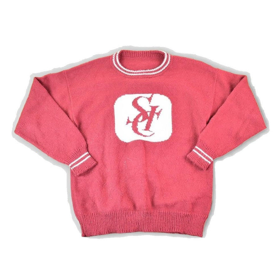 Vintage 1990s SCI Big Boss Knit Abstract Pattern Crewneck Sweater Mens L from propervintagecanada