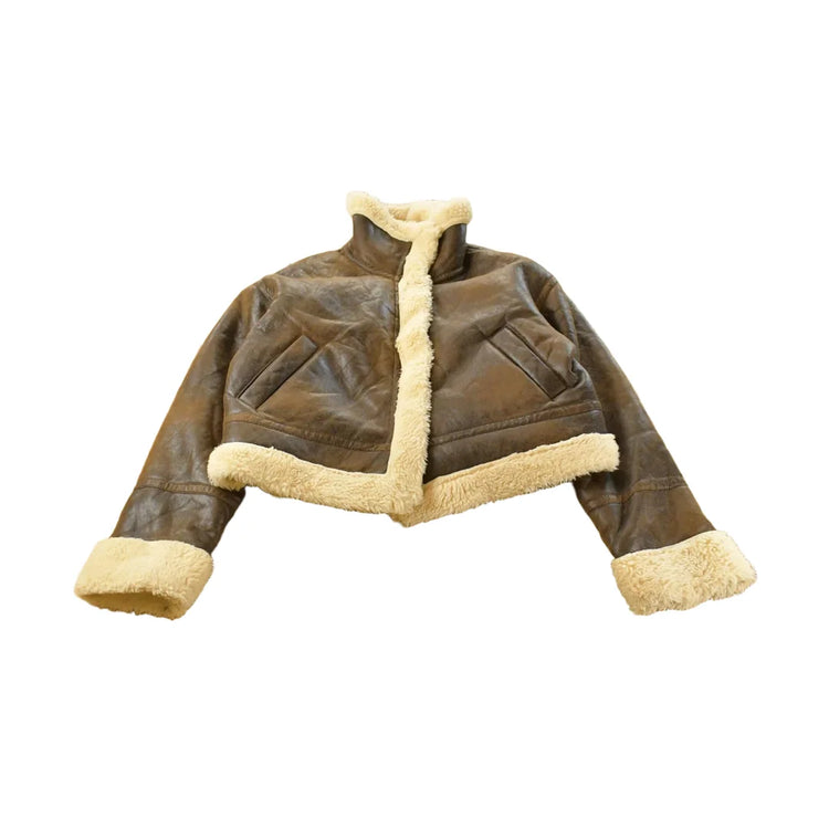 Vintage 1990s Scoop Faux Fur Shearling Coat Women's XL from propervintagecanada