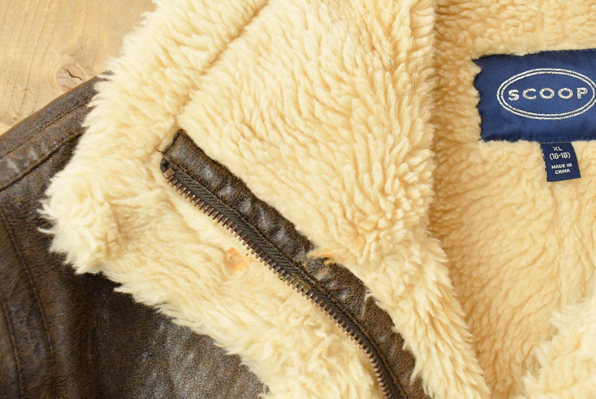 Vintage 1990s Scoop Faux Fur Shearling Coat Women's XL from propervintagecanada