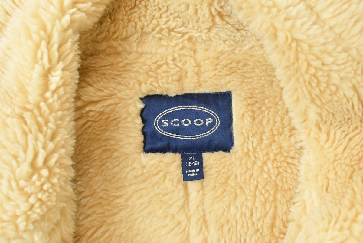 Vintage 1990s Scoop Faux Fur Shearling Coat Women's XL from propervintagecanada