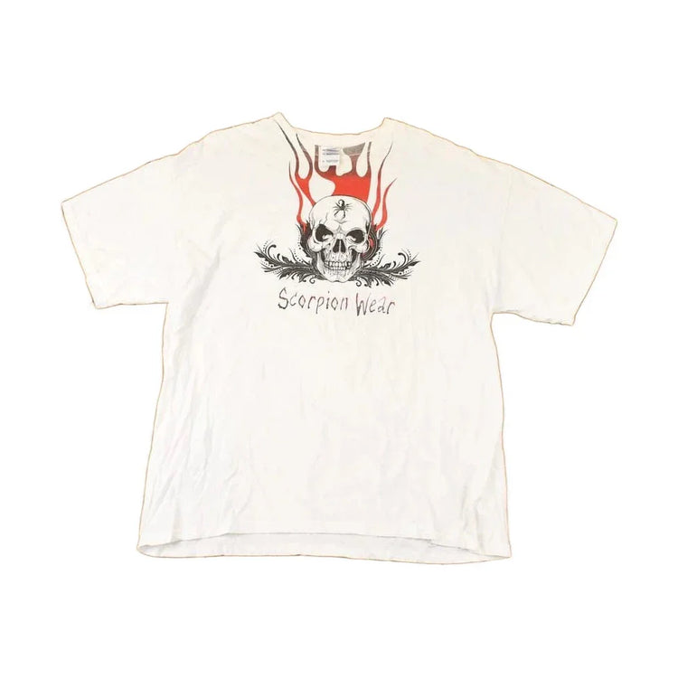 Vintage 1990s Scorpion Wear Spider Skull Souvenir Rock T-Shirt Men's L / Destination Shirt / 90s Single Stitch Graphic Tee / Made in USA from propervintagecanada