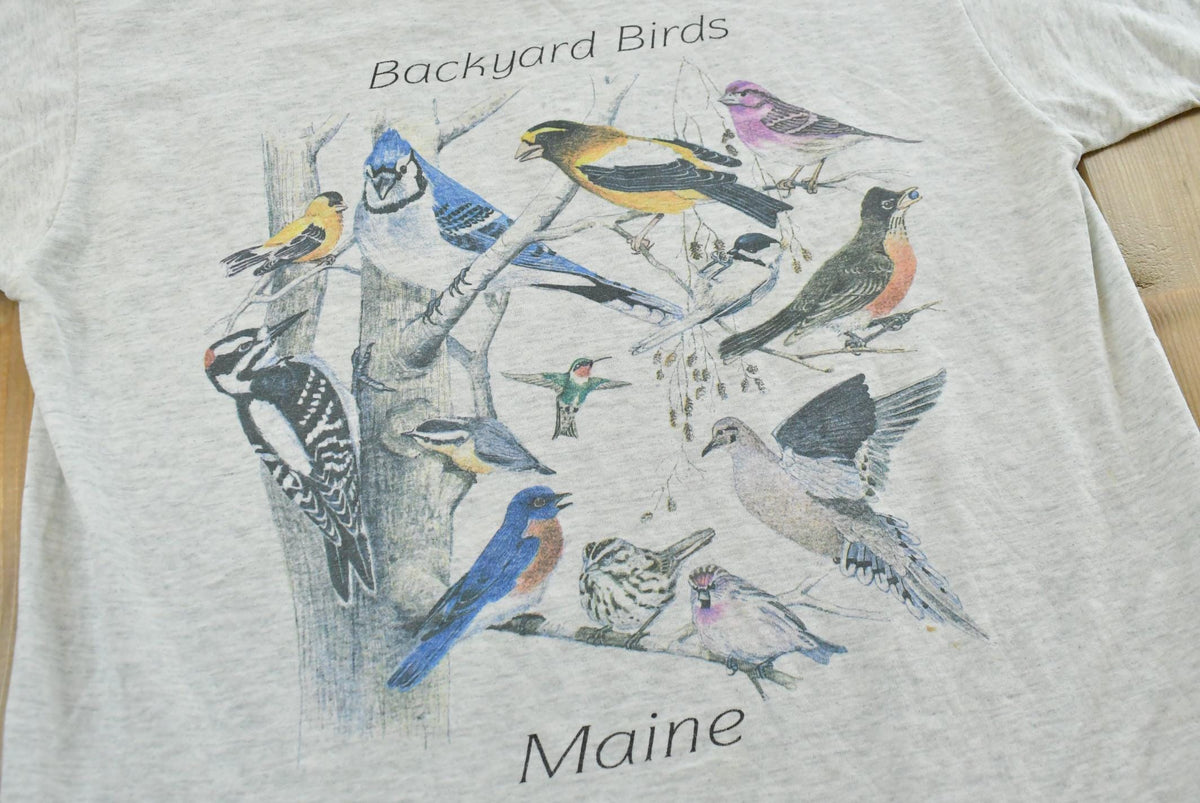 Vintage 1990s Screen Stars Backyard Birds Maine T-Shirt Mens M from propervintagecanada