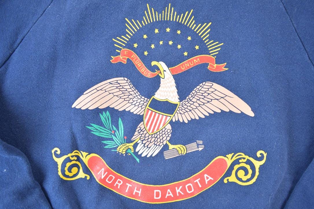 Vintage 1990s Screen Stars North Dakota Souvenir Crewneck Sweatshirt Made In USA Men's Small from propervintagecanada