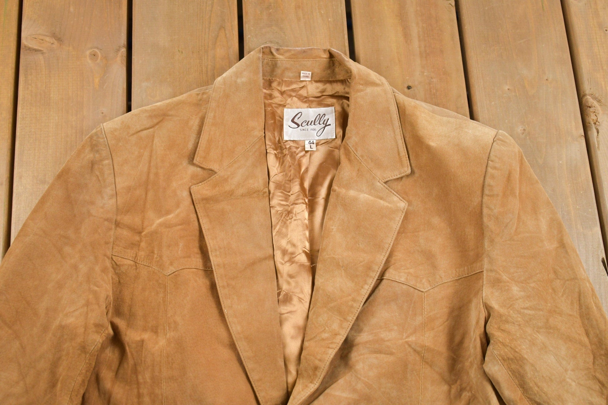 Vintage 1990s Scully Suede Leather Blazer Men's Large from propervintagecanada