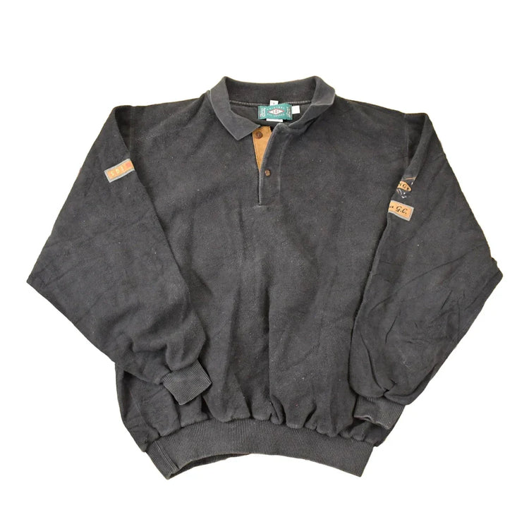 Vintage 1990s SDI Golfing Quarter Button Fleece Collared Sweatshirt Mens L from propervintagecanada