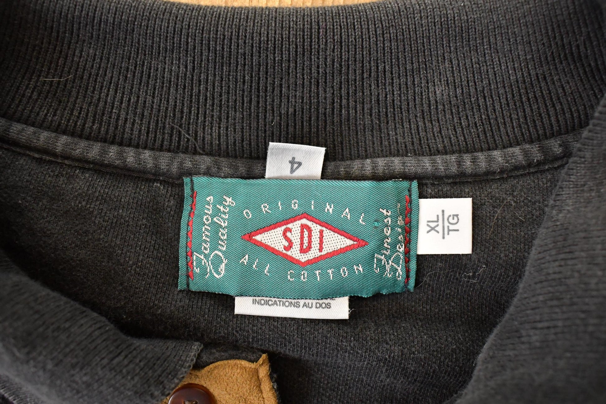 Vintage 1990s SDI Golfing Quarter Button Fleece Collared Sweatshirt Mens L from propervintagecanada