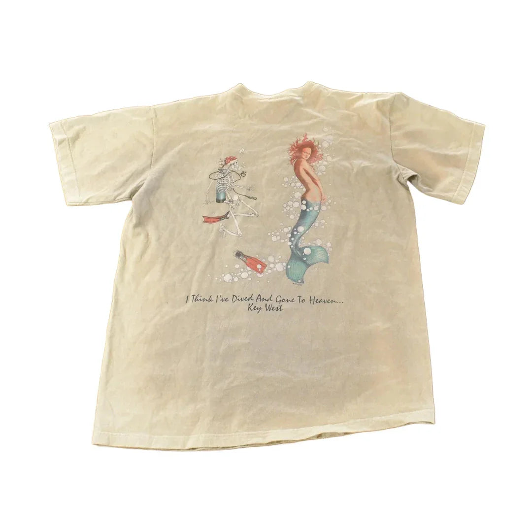 Vintage 1990s Sea Dog Sun Faded Souvenir Graphic Print T-Shirt Men's Large from propervintagecanada