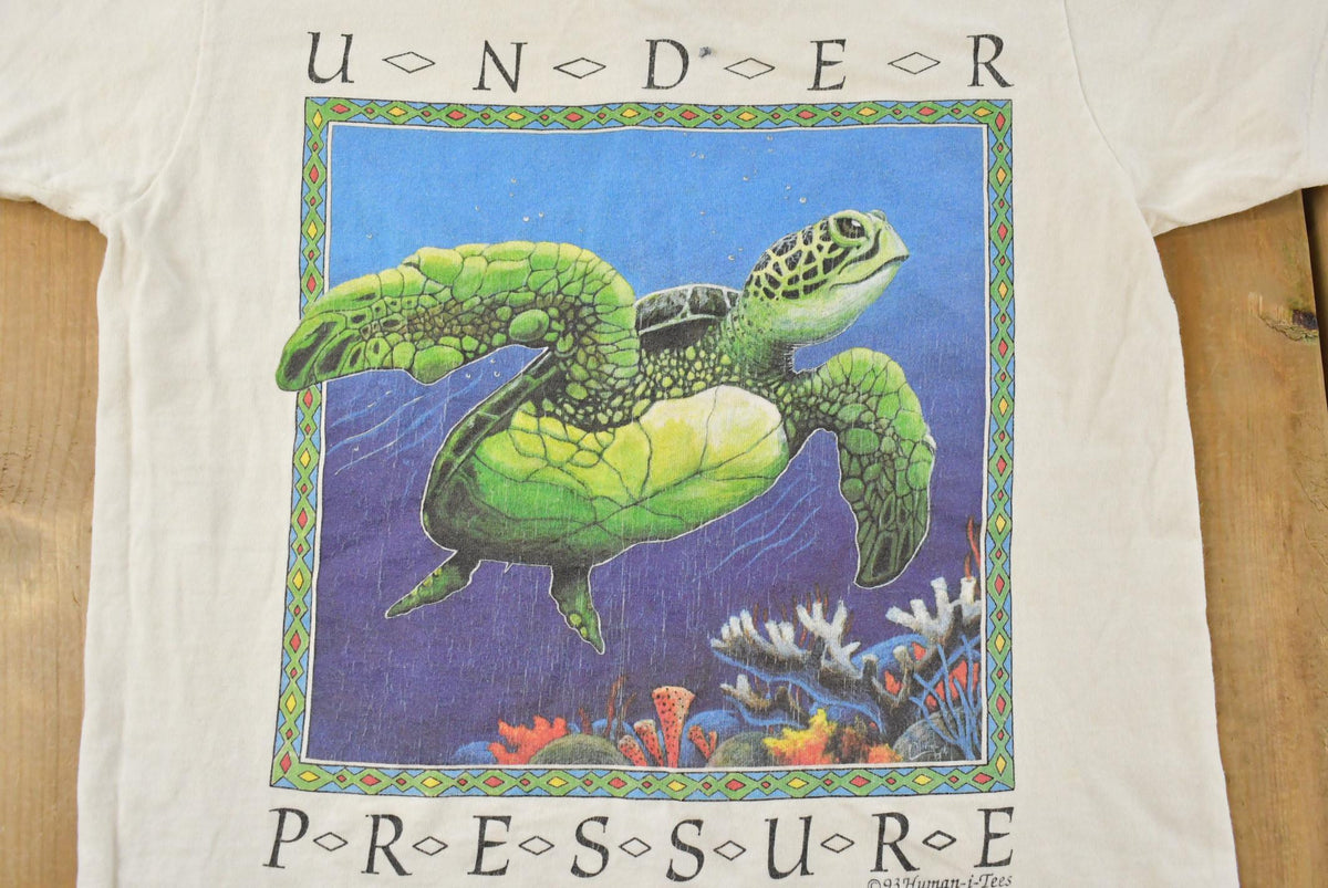 Vintage 1990s Sea Turtles Human I Tees Travel T-Shirt Youth L from propervintagecanada