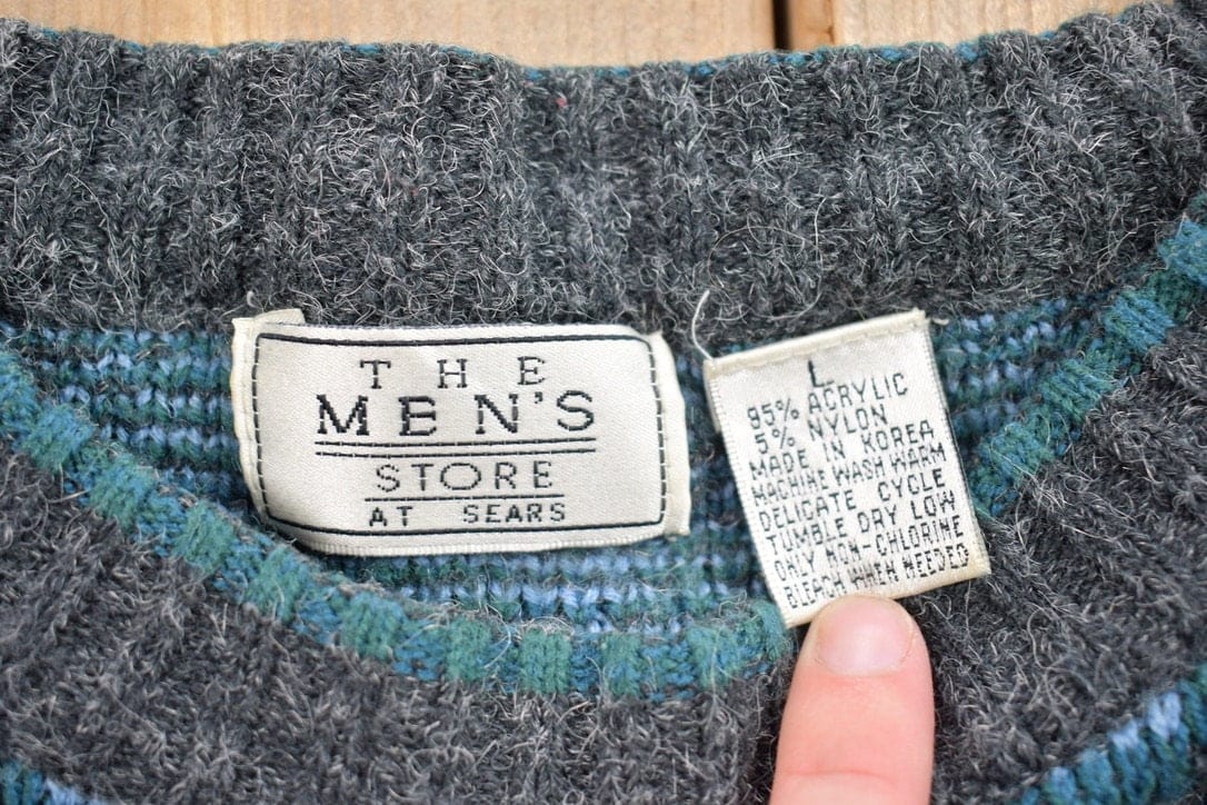 Vintage 1990s Sears Acrylic Knitted Crewneck Sweater from propervintagecanada