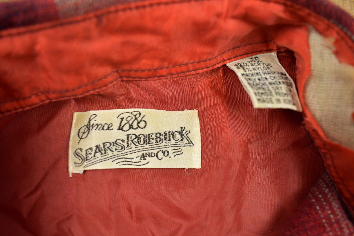 Vintage 1990s Sears Roebuck Plaid Flannel Button Up Shirt Men's Medium from propervintagecanada