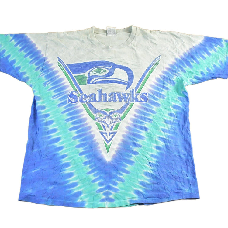 Vintage 1990s Seattle Seahawks Liquid Blue NFL Logo Graphic T-Shirt Men's XL from propervintagecanada