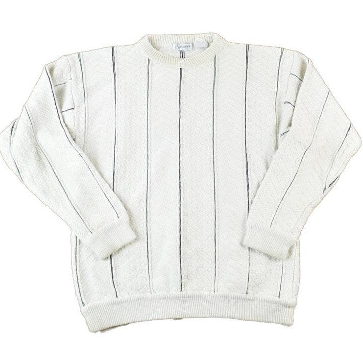 Vintage 1990s Sedgewick Chunky Knit Abstract Pattern Crewneck Sweater Made In USA Men's Large from propervintagecanada