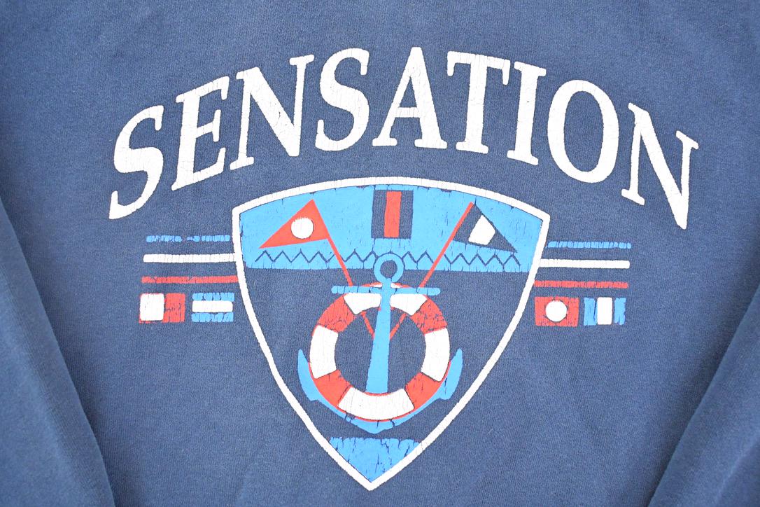 Vintage 1990s Sensation Yachting Souvenir Crewneck Sweatshirt Men's M / 90's Boating Vacation Graphic Sweater from propervintagecanada