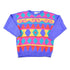 Vintage 1990s Separate Scene Knit Neon Abstract Pattern Crewneck Sweater Made In 90s Crewneck Men&