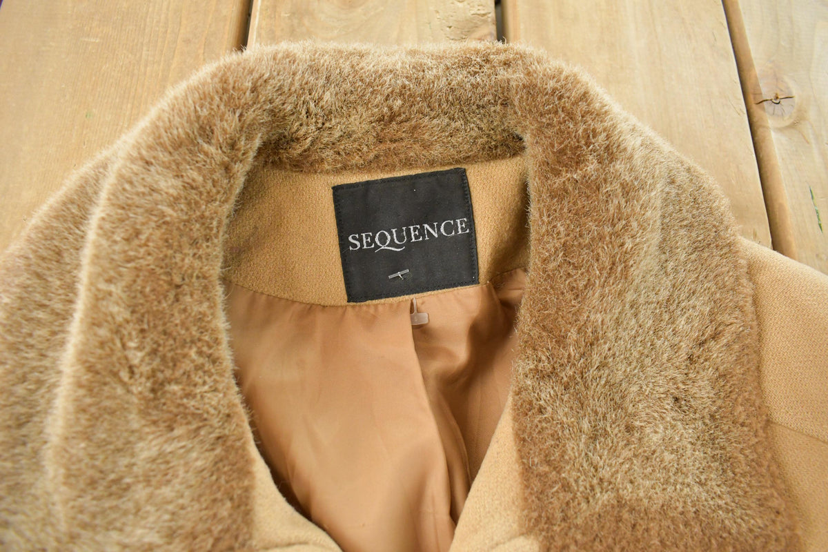 Vintage 1990s Sequence Faux Shearling Coat Women's Medium from propervintagecanada