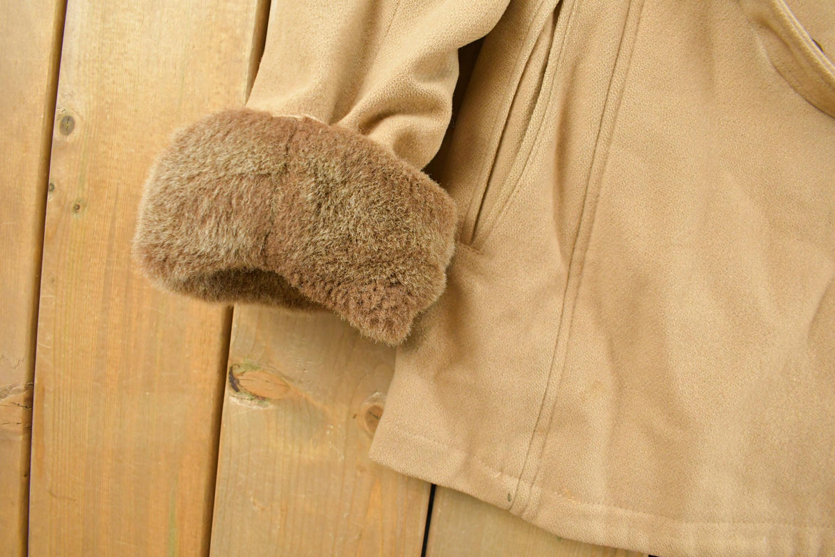 Vintage 1990s Sequence Faux Shearling Coat Women's Medium from propervintagecanada