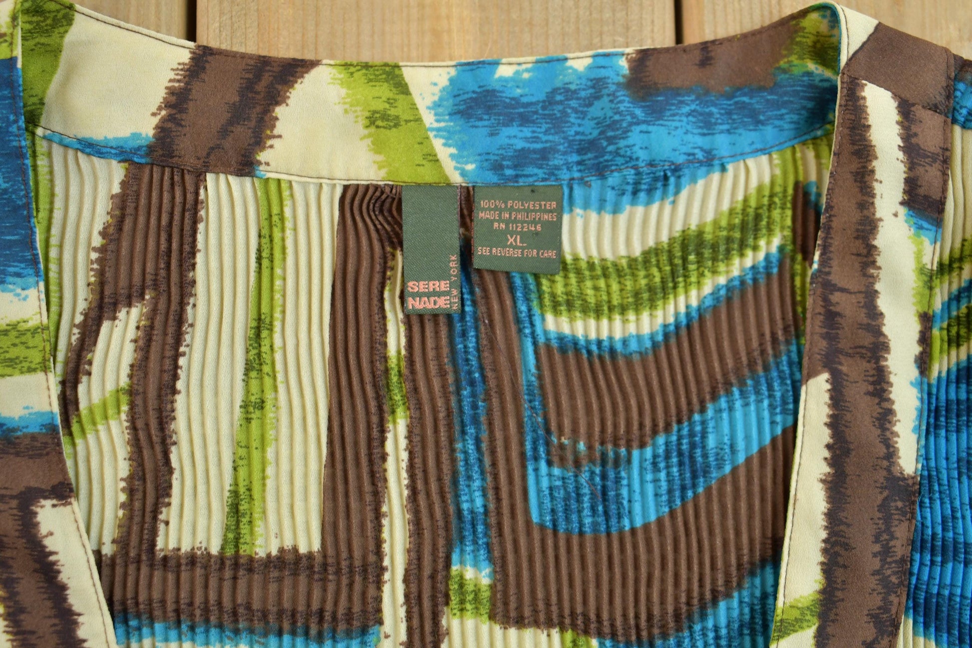 Vintage 1990s Sere Nade Sheer Lace Abstract Button Up Shirt Women's XL from propervintagecanada