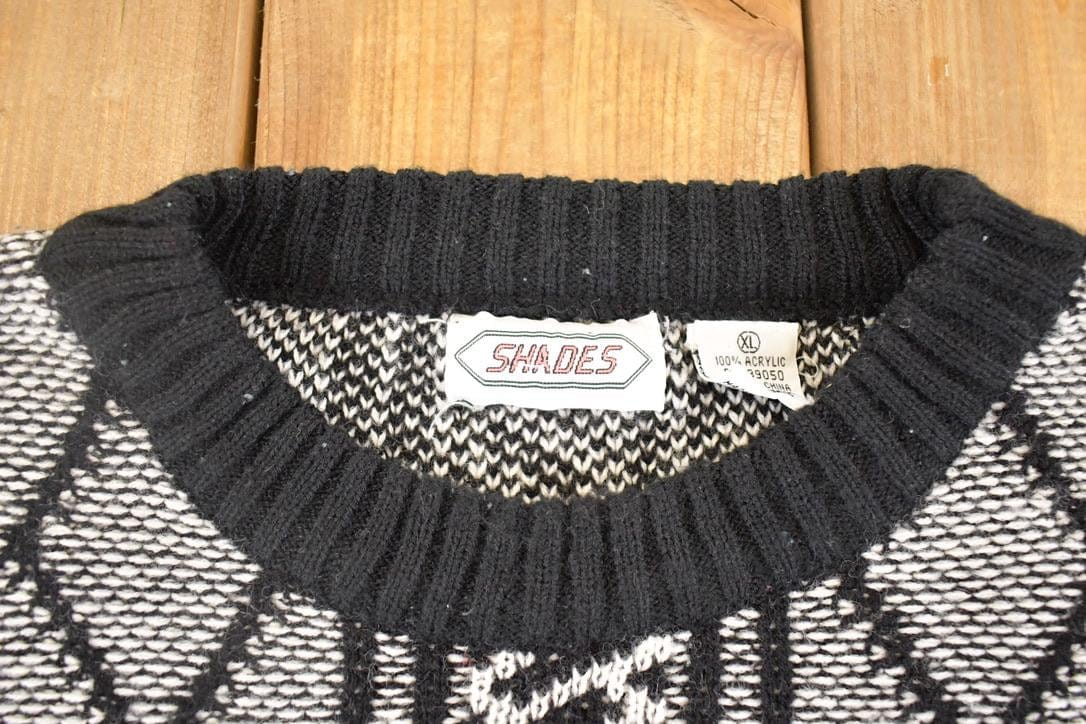Vintage 1990s Shades Abstract Knit Sweater Men's L from propervintagecanada