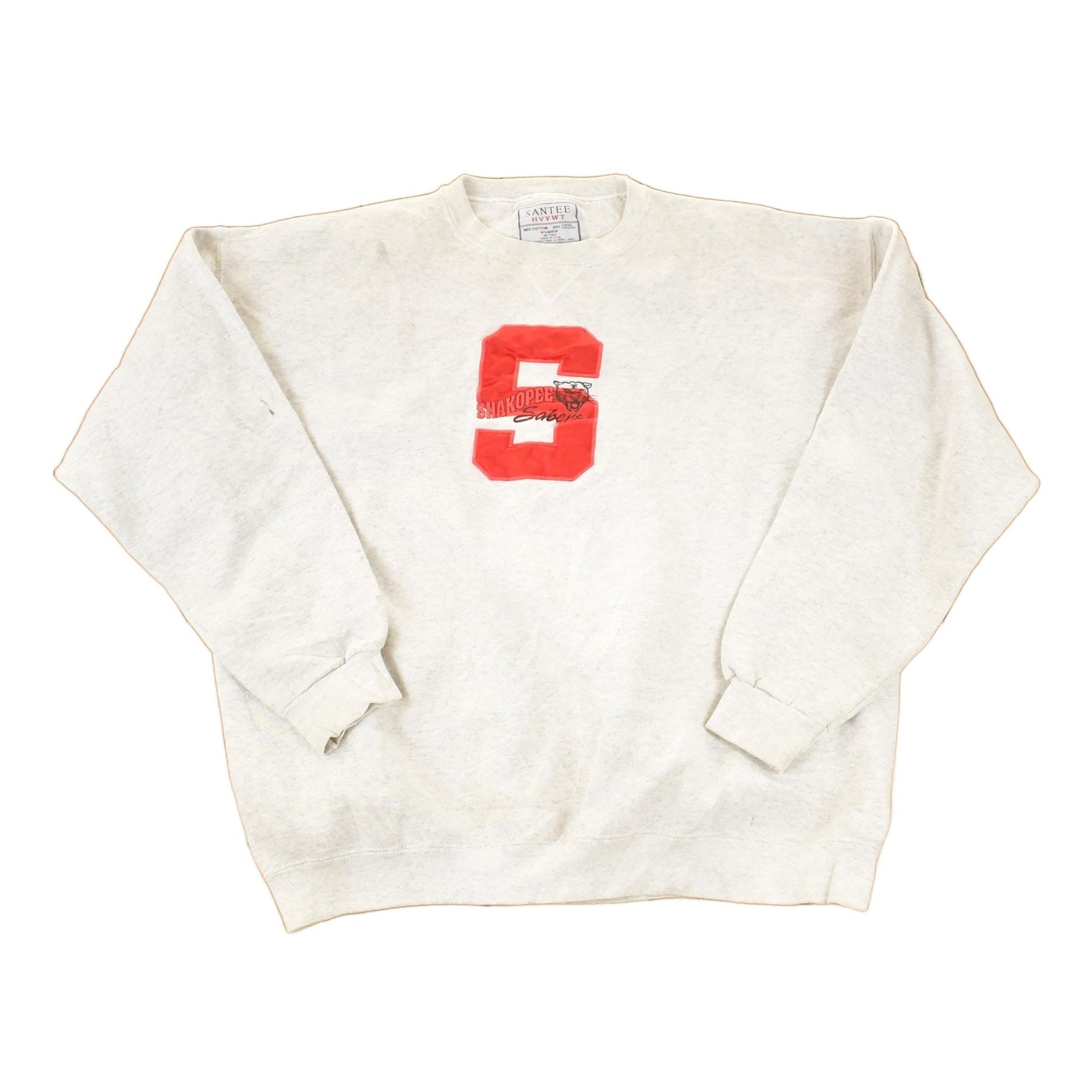 Vintage 1990s Shakobee Sabres Heavyweight University Crewneck Sweater Men's L from propervintagecanada