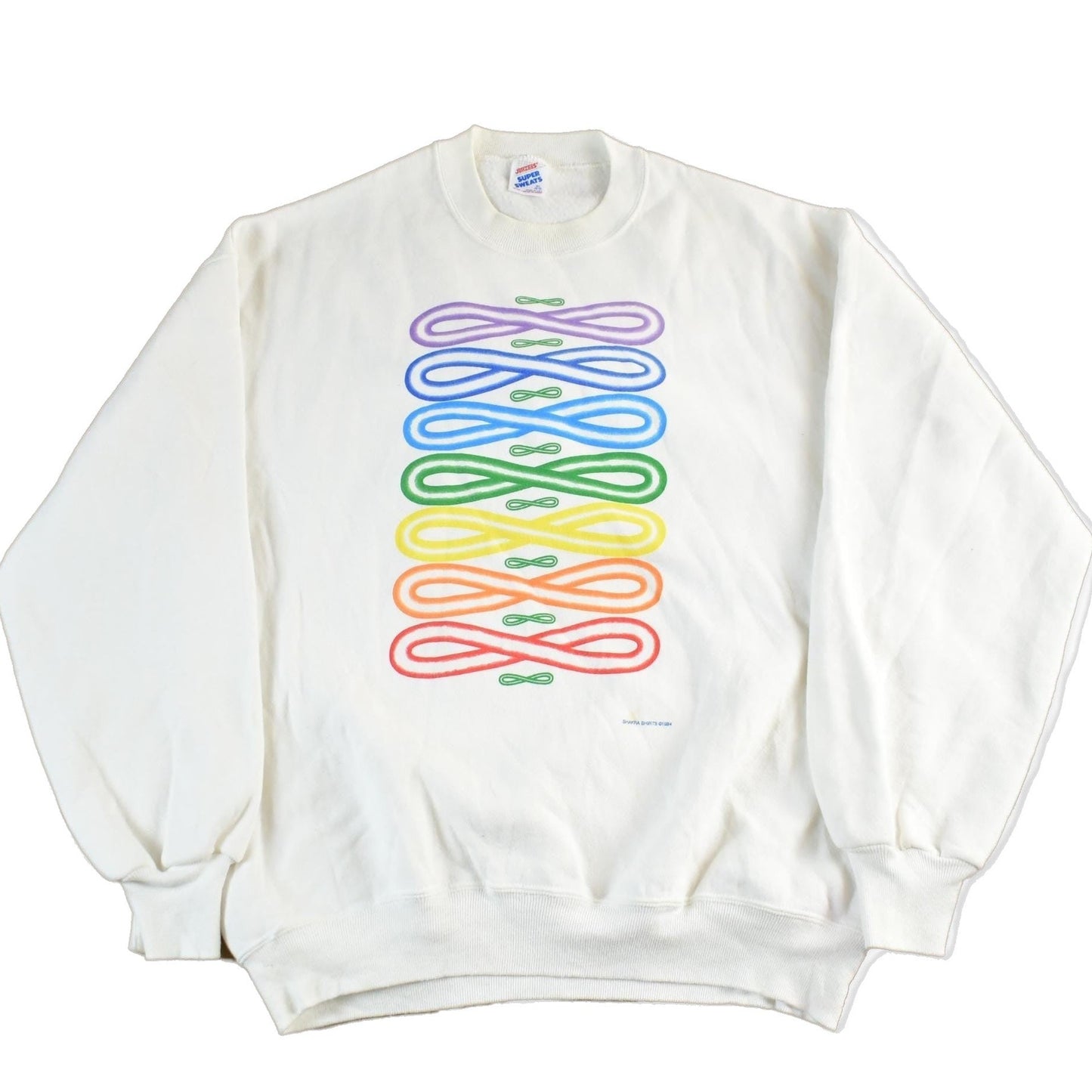 Vintage 1990s Shakra Shirts Infinity Sign Graphic Crewneck Sweatshirt Men's Large from propervintagecanada
