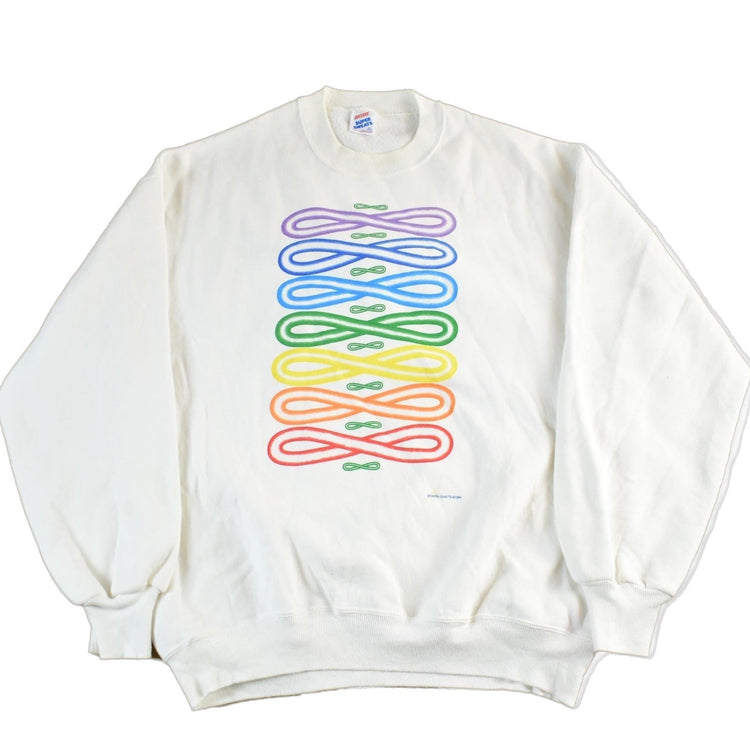 Vintage 1990s Shakra Shirts Infinity Sign Graphic Crewneck Sweatshirt Men's Large from propervintagecanada