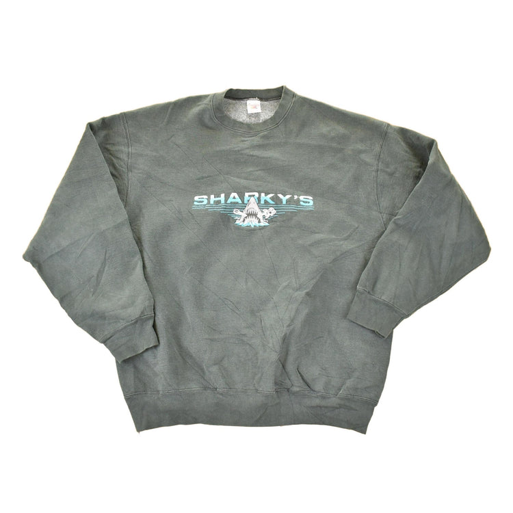 Vintage 1990s Sharky's Guitar Embroidered Heavyweight Crewneck Sweatshirt Men's XL from propervintagecanada