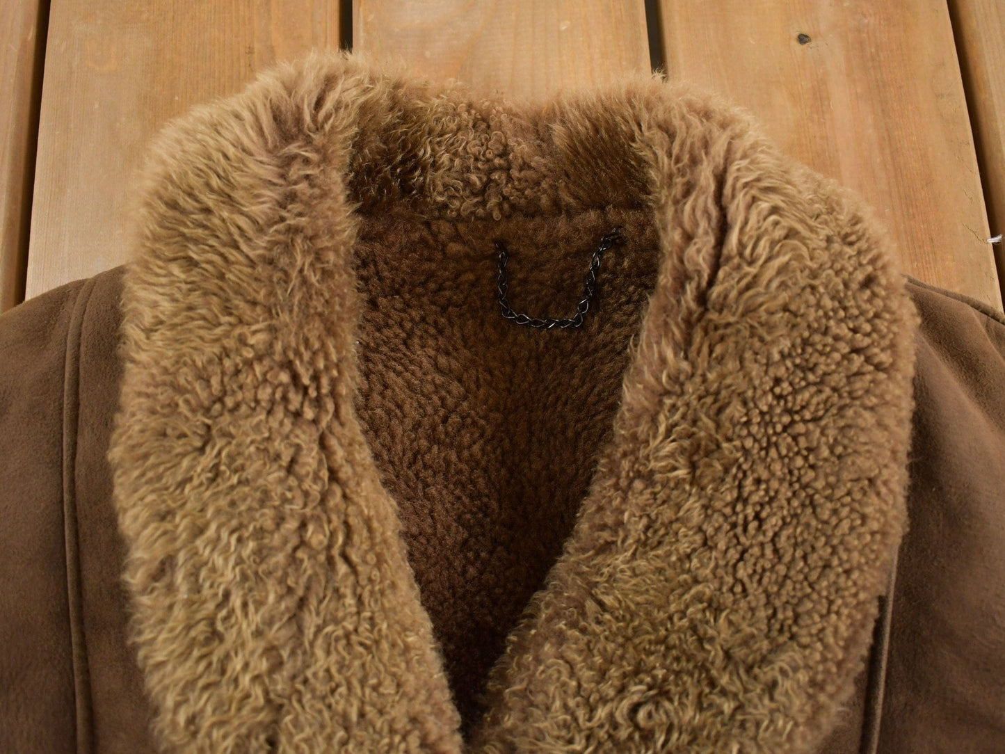 Vintage 1990s Shearling Suede Coat Men's Medium from propervintagecanada