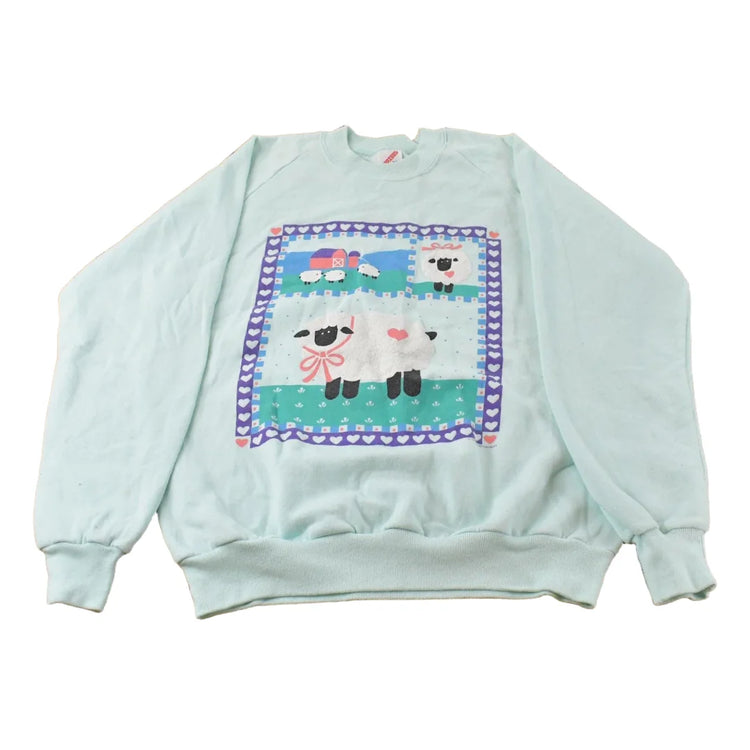 Vintage 1990s Sheep Farm Graphic Raglan Crewneck Men's M from propervintagecanada