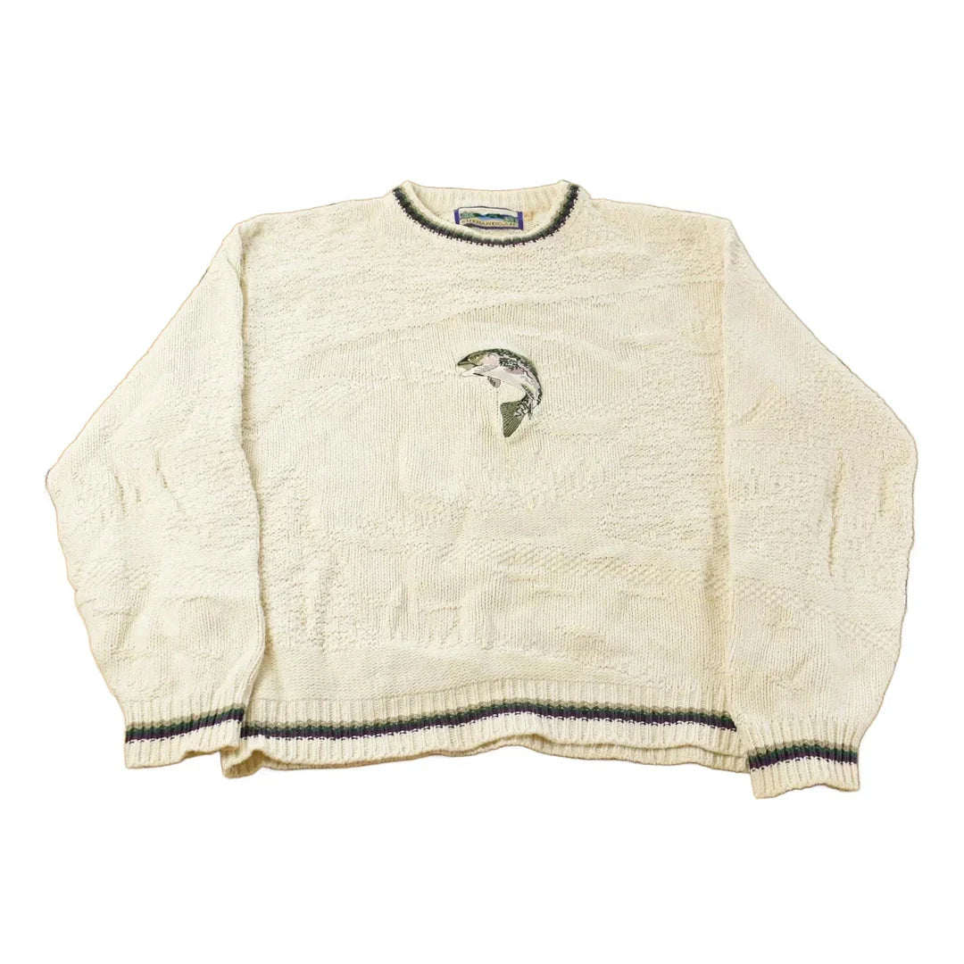 Vintage 1990s Shenandoah Fishing Knit Crewneck Sweater Men's XL / Vintage 90s Crewneck / Outdoors from propervintagecanada