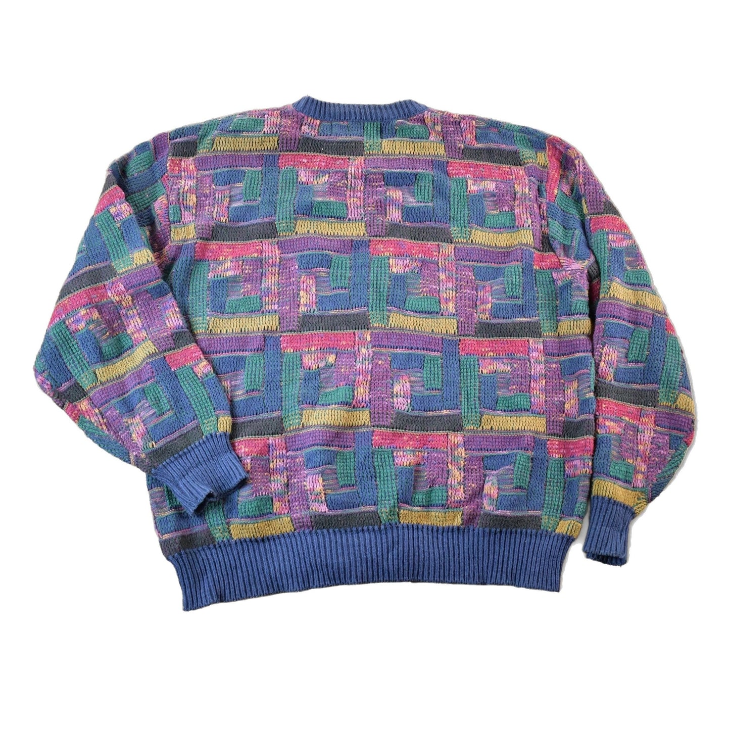Vintage 1990s Shenandoah Knit Abstract Pattern Crewneck Sweater Mens XL from propervintagecanada