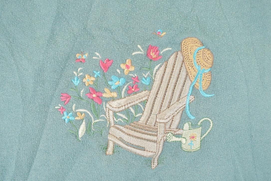 Vintage 1990s Shenanigans Embroidered Country Chair Double Collar Crewneck Sweatshirt Womens XXL from propervintagecanada