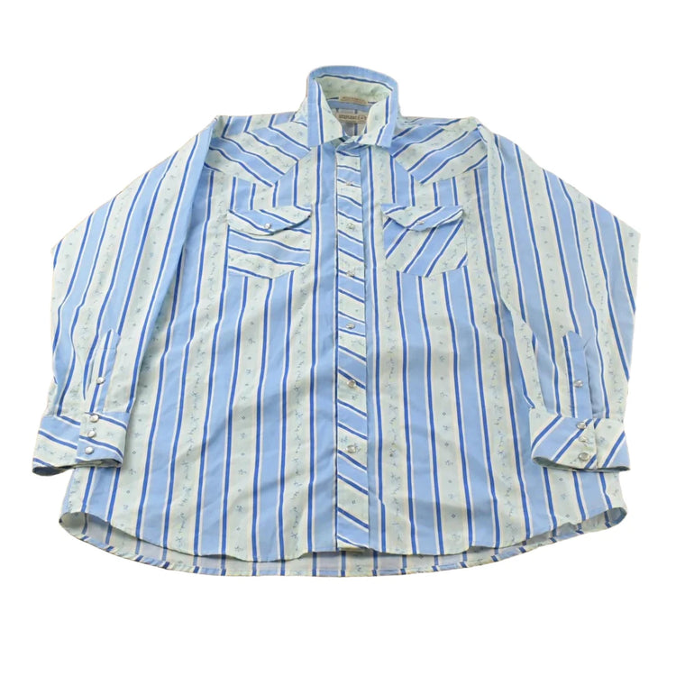 Vintage 1990s Sheplers Cowboy Western Pearl Snap Shirt Men's XL from propervintagecanada