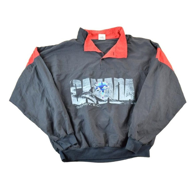 Vintage 1990s Sidney BC Canada Souvenir Single Stitch Graphic Print Long Sleeve Shirt from propervintagecanada