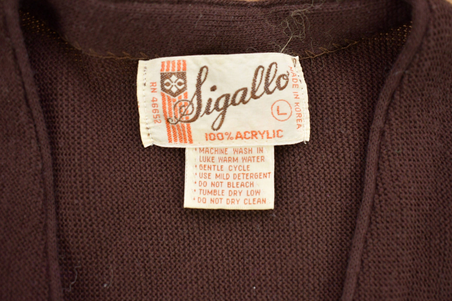 Vintage 1990s Sigallo Knitted Cardigan Sweater Men's M from propervintagecanada