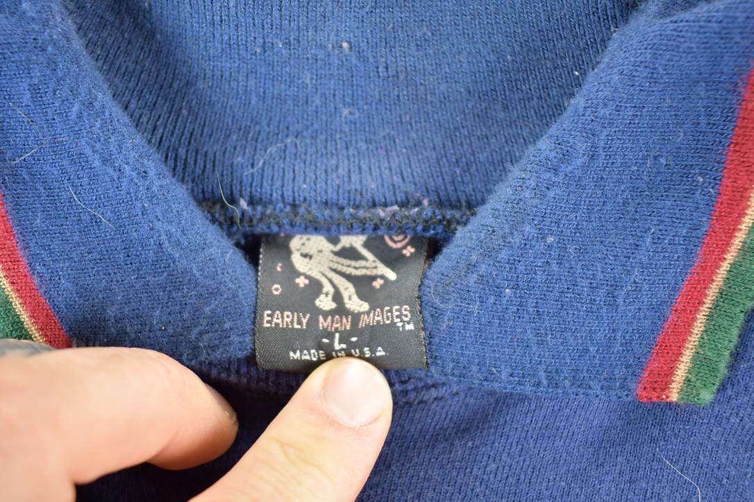 Vintage 1990s Silver Star Aztec Collared Crewneck Sweatshirt Mens L from propervintagecanada