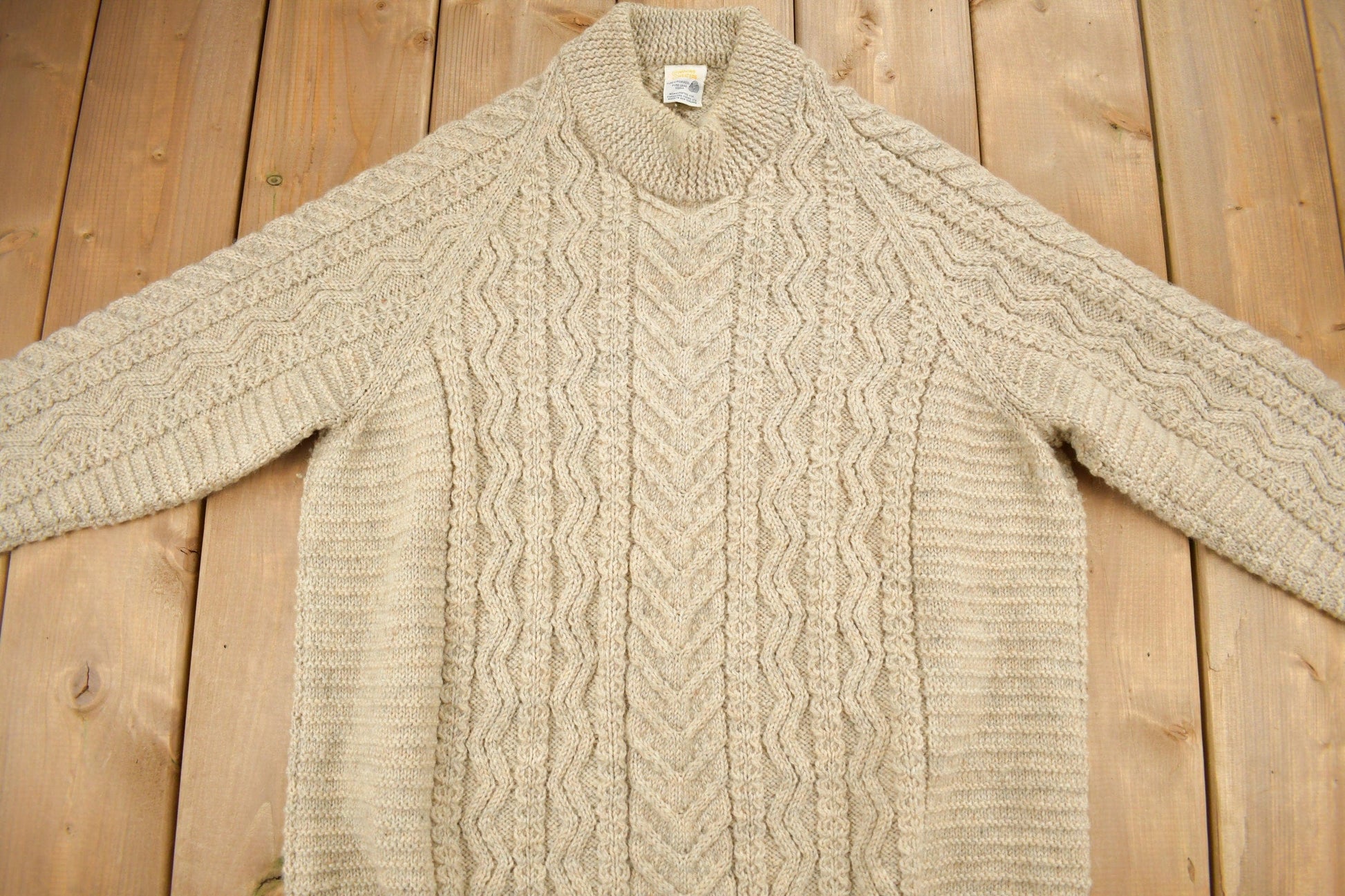 Vintage 1990s Simpkin's Sweaters Cable Knit Mockneck Sweater Men's Medium from propervintagecanada