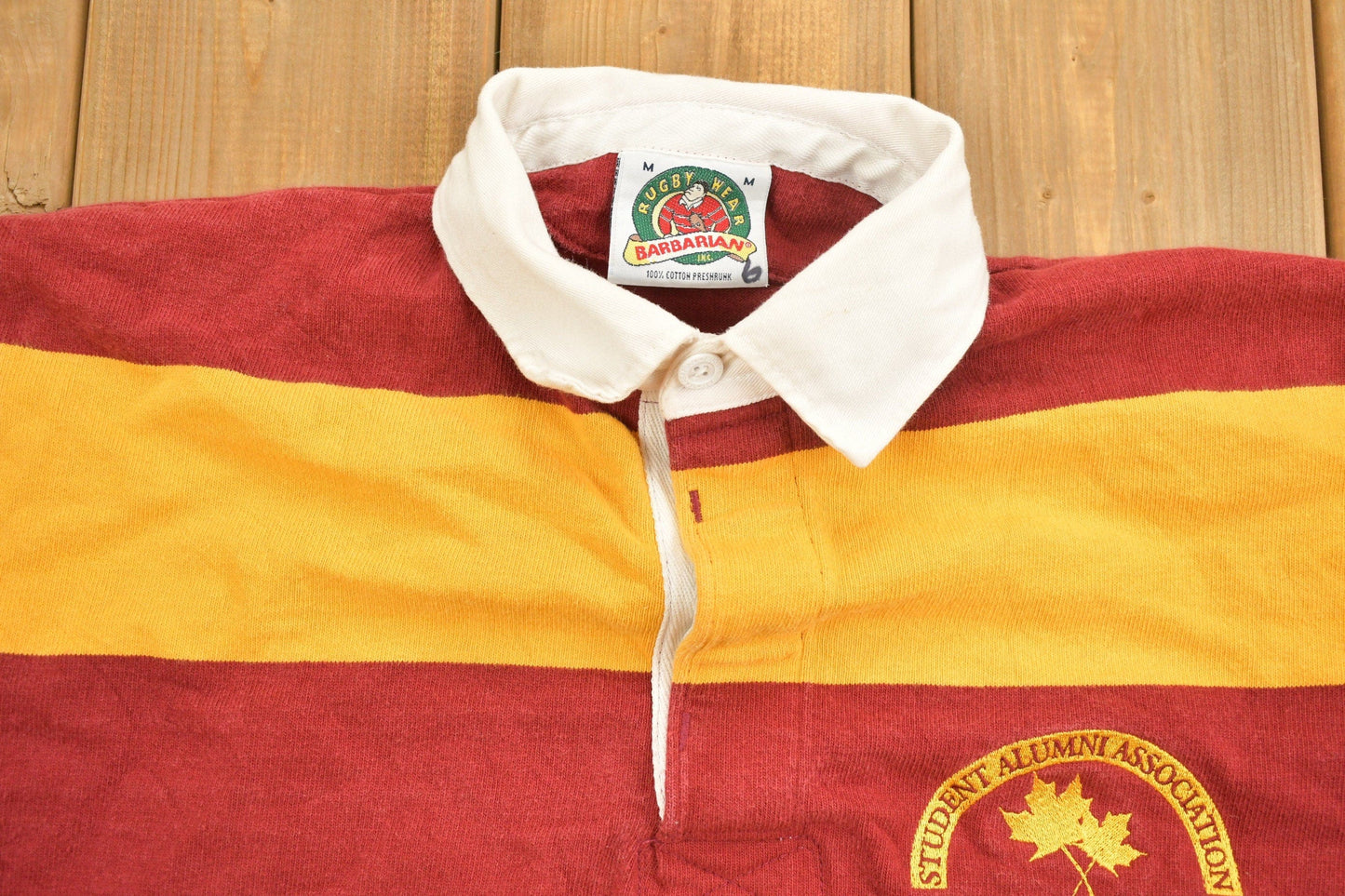Vintage 1990s Simpson College Rugby Barbarian Collared Sweatshirt Men's Medium from propervintagecanada