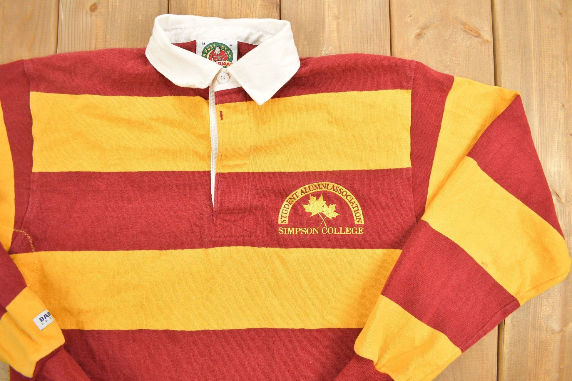 Vintage 1990s Simpson College Rugby Barbarian Collared Sweatshirt Men's Medium from propervintagecanada