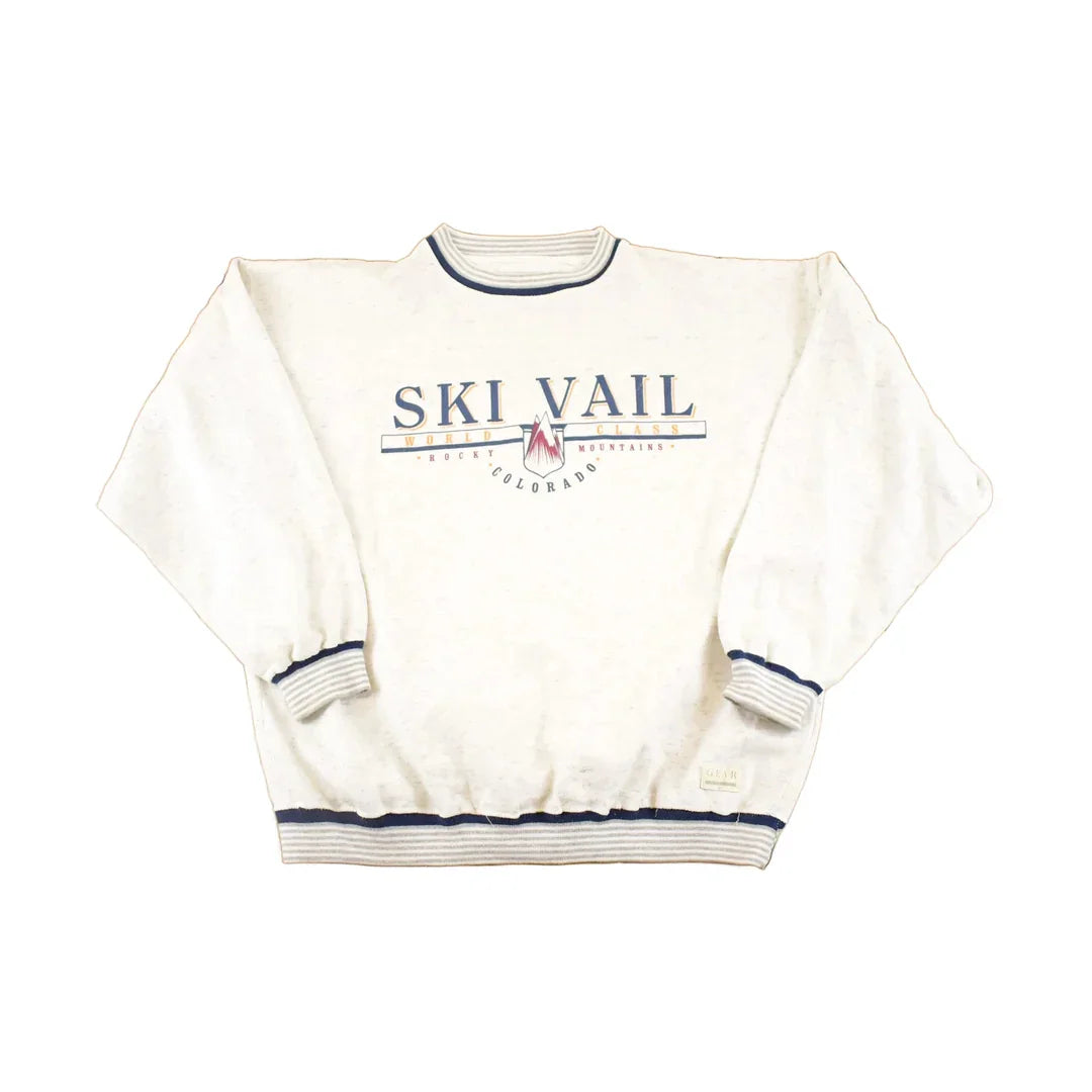 Vintage 1990s Ski Vale Gear For Sports Souvenir Winter Crewneck Sweatshirt Men's XL from propervintagecanada