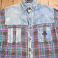 Vintage 1990s Skidz Denim Plaid Flannel Button Up Shirt Men's XL from propervintagecanada